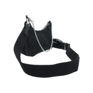 Prada Leather Black Bag 2005 Shoulder Chain Saffiano ReEdition